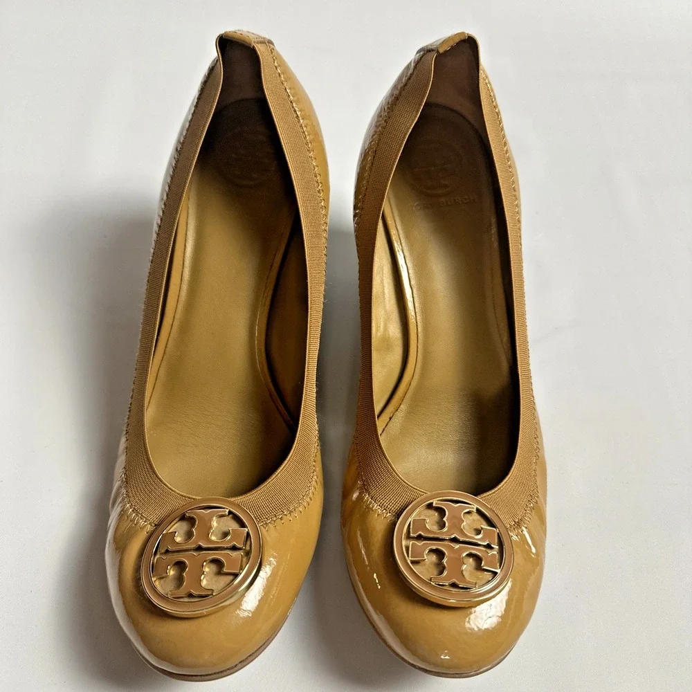 Tory Burch Quiet Luxury Old Money Preppy Wedge Pumps Women's 10 Polished Career